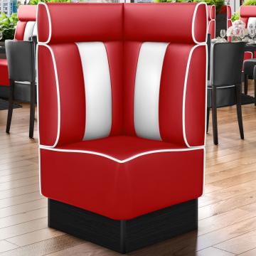 AMERICAN 2 | Diner Corner Booth | W:H 64 x 128 cm | Striped | Red | Leather