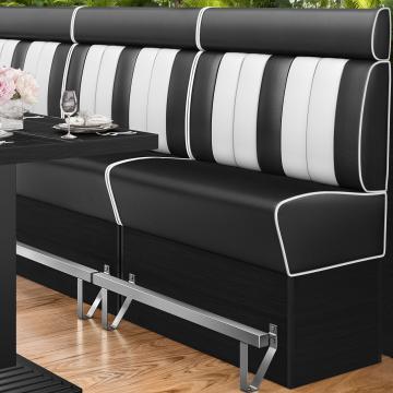 AMERICAN 2 | Bar Height American Diner Booth | W:H 120 x 158 cm | Striped | Black | Leather