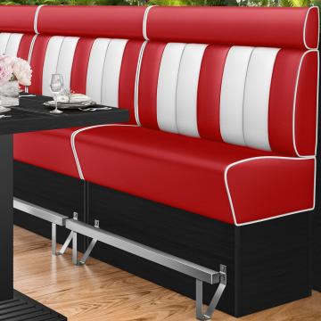AMERICAN 2 | Bar Height American Diner Booth | W:H 180 x 158 cm | Striped | Red | Leather