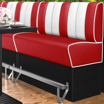 AMERICAN 2 | Bar Height American Diner Booth | W:H 160 x 133 cm | Striped | Red | Leather