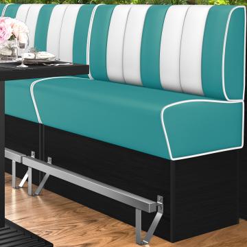 AMERICAN 2 | Bar Height American Diner Booth | W:H 180 x 133 cm | Striped | Turquoise | Leather