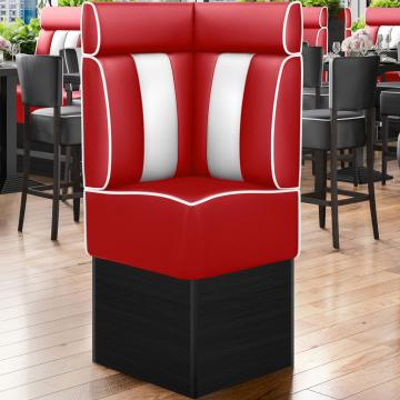 AMERICAN 2 | Diner Corner Booth | W:H 64 x 158 cm | Striped | Turquoise | Leather