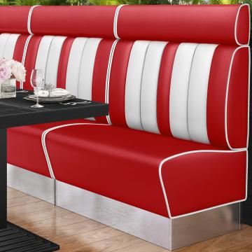 AMERICAN 3 | Restaurantsofa i diner stil | B: H 100 x 128 cm | Stripete | rød | lær