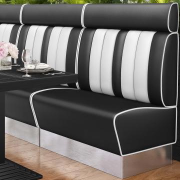 AMERICAN 3 | American Diner Bench | W:H 100 x 128 cm | Striped | Black | Leather