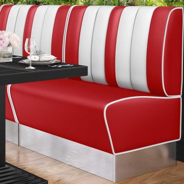 AMERICAN 3 | American Diner Bench | W:H 100 x 103 cm | Striped | Red | Leather
