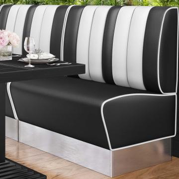 AMERICAN 3 | American Diner Bench | W:H 100 x 103 cm | Striped | Black | Leather