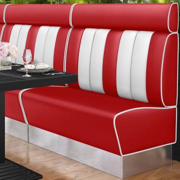 AMERICAN 3 | American Diner Bench | W:H 120 x 128 cm | Striped | Red | Leather