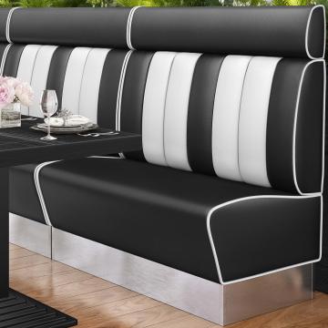 AMERICAN 3 | American Diner Bench | W:H 120 x 128 cm | Striped | Black | Leather