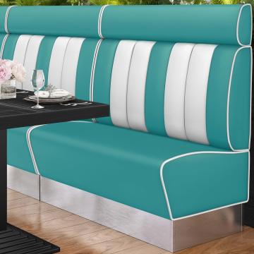 AMERICAN 3 | American Diner Bench | W:H 120 x 128 cm | Striped | Turquoise | Leather