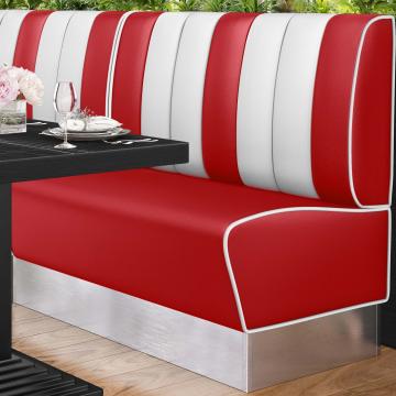AMERICAN 3 | American Diner Bench | W:H 120 x 103 cm | Striped | Red | Leather
