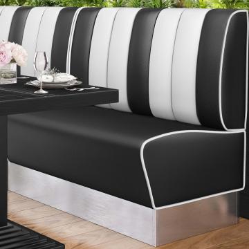 AMERICAN 3 | American Diner Bench | W:H 120 x 103 cm | Striped | Black | Leather