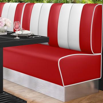 AMERICAN 3 | American Diner Bench | W:H 140 x 103 cm | Striped | Red | Leather