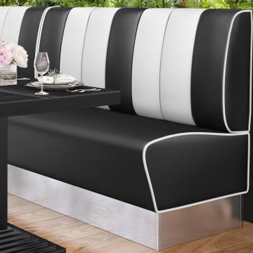 AMERICAN 3 | American Diner Bench | W:H 160 x 103 cm | Striped | Black | Leather