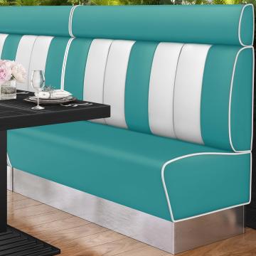 AMERICAN 3 | American Diner Bench | W:H 160 x 128 cm | Striped | Turquoise | Leather