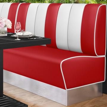 AMERICAN 3 | American Diner Bench | W:H 160 x 103 cm | Striped | Red | Leather