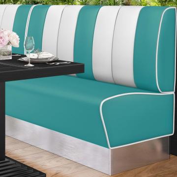 AMERICAN 3 | American Diner Bench | W:H 160 x 103 cm | Striped | Turquoise | Leather