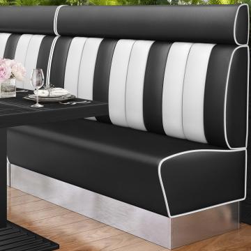 AMERICAN 3 | American Diner Bench | W:H 180 x 128 cm | Striped | Black | Leather