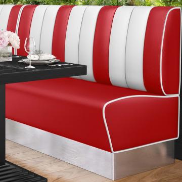 AMERICAN 3 | American Diner Bench | W:H 180 x 103 cm | Striped | Red | Leather