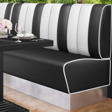 AMERICAN 3 | American Diner Bench | W:H 180 x 103 cm | Striped | Black | Leather