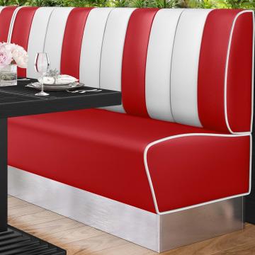 AMERICAN 3 | American Diner Bench | W:H 200 x 103 cm | Striped | Red | Leather