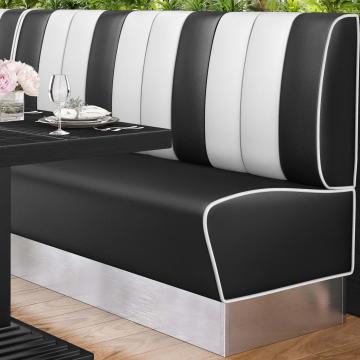 AMERICAN 3 | American Diner Bench | W:H 200 x 103 cm | Striped | Black | Leather