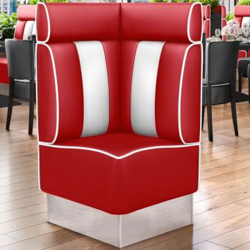 AMERICAN 3 | Diner Corner Booth | W:H 64 x 128 cm | Striped | Red | Leather