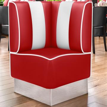 AMERICAN 3 | Diner Corner Booth | W:H 64 x 103 cm | Striped | Red | Leather