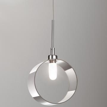 Modern pendant lamp Ø150mm | Retro | Chrome | Glass