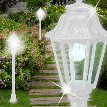 Lantern Bollard Light ↥1100mm | Classic | Vit | Aluminium