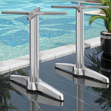 BARCELONA | Bistro double table frame | aluminium | 2 legs: 60x9cm | column: 6 x 76 cm
