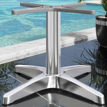 BARCELONA | Loungebord understell | Høyde: 40 cm | Bunn: Ø 66 cm | Sølv aluminium | Alu