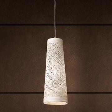 Skärm hängande lampa Ø130mm | Classic | Tyg | Vit | Textil