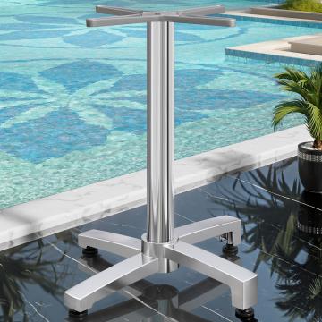 BENICIO | Piètement de table haute bistrot | Aluminium | 4 Pied : Ø 69 cm | Colonne 6 x 109 cm
