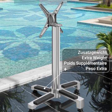 BENICIO | High Table Base | Aluminium | 4 feet: Ø 69 cm | Column 6 x 109 cm | Foldable + additional weight