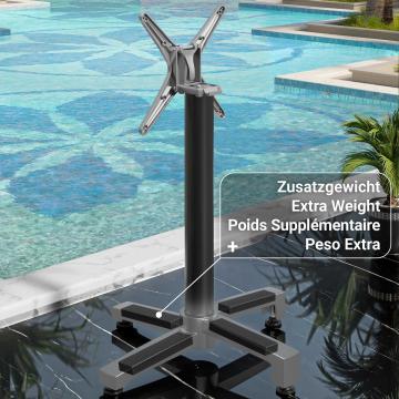 BENICIO | High Table Base | Aluminium black | 4 feet: Ø 69 cm | Column 6 x 109 cm | Foldable + additional weight