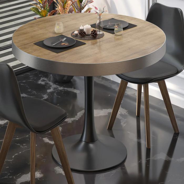 BL | Bistro table | Ø:H 60 x 78 cm | oak / black | round