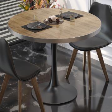 BL | Bistro Table | Ø:H 70 x 76 cm | Oak / Black | Round