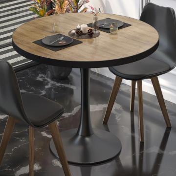 BL | Bistro Table | Ø:H 70 x 76 cm | Oak / Black | Round