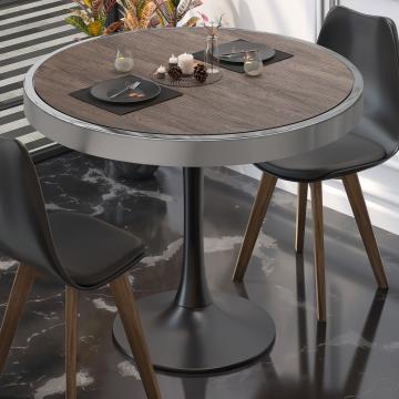 BL | Mesa para cafetería | Ø:Al 80 x 78 cm | Wenge claro / negro | Redondo