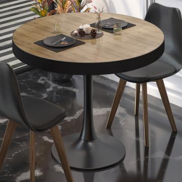BL | Bistro Table | Ø:H 60 x 78 cm | Oak / Black | Round