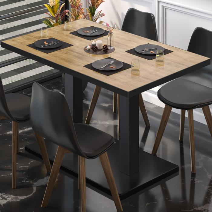 BM | Bistro table | W:D:H 120 x 70 x 72 cm | Oak / Black | Folding | Rectangular