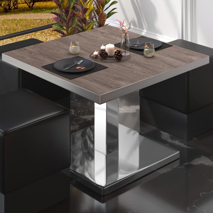 BM | Bistro lounge table | W:D:H 60 x 60 x 41 cm | Light wenge / stainless steel
