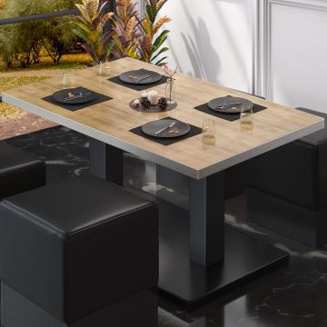 BM | Bistro lounge bord | B:D:H 120 x 70 x 36 cm | ek / svart | fällbart