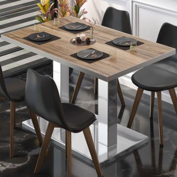 BM | Cafébord | B:D:H 120 x 70 x 72 cm | Sheesham / rustfrit stål | Sammenfoldelig | Rektangulær