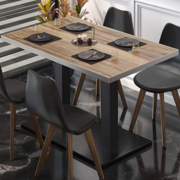 BM | Bistro Table | W:D:H 110 x 60 x 77 cm | Sheesham / Black | Foldable | Rectangular