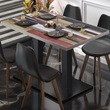 BM | Cafébord | B:D:H 120 x 70 x 72 cm | Vintagefarvet / sort | Sammenfoldelig | Rektangulær