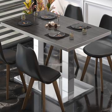 BM | Mesa para cafetería | An:Pr:Al 120 x 70 x 72 cm | Wengé / acero inoxidable | Plegable | Rectangular