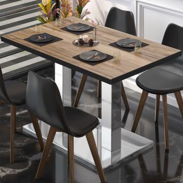 BM | Bistro Table | W:D:H 120 x 70 x 72 cm | Sheesham / stainless steel | Foldable | Rectangular