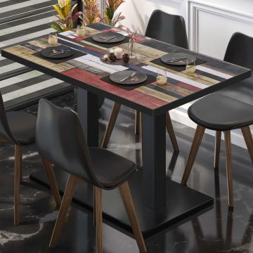 BM | Tavolo da bistrot | L:P:H 120 x 70 x 72 cm | Colore vintage / nero | Pieghevole | Rettangolare