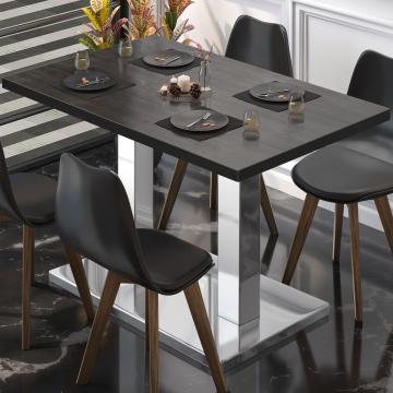 BM | Cafébord | B:D:H 110 x 60 x 77 cm | Wenge / rustfritt stål | Sammenleggbar | Rektangulær